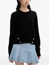 From Future Button-embellished Sweater In Black