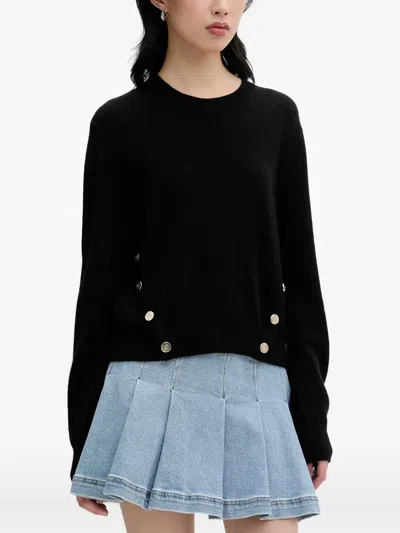 From Future Button-embellished Sweater In Black