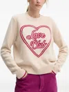 From Future Heart-graphic Sweater In Neutral
