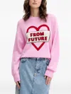 From Future Heart-graphic Sweater In Pink