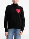 From Future Heart-motif Roll-neck Sweater In Black