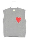 From Future Heart-motif Sleeveless Vest In Gray