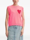 From Future Heart-motif Sleeveless Vest In Pink