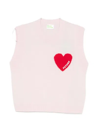 From Future Heart-knitted Vest In Pink