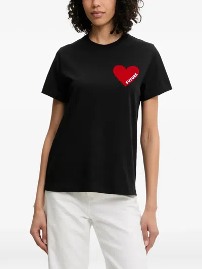 From Future Heart-patch T-shirt In Black