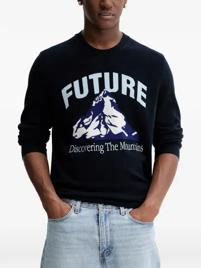From Future Mountain-graphic Sweater In Blue