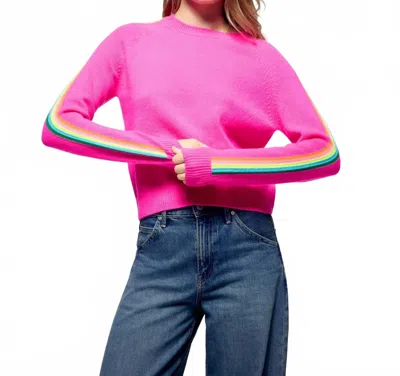 From Future Rainbow Stripe Pullover Sweater In Cosmic Pink