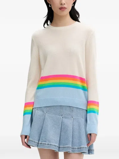 From Future Rainbow-stripe Sweater In White
