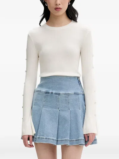 From Future Ribbed-knit Sweater In White