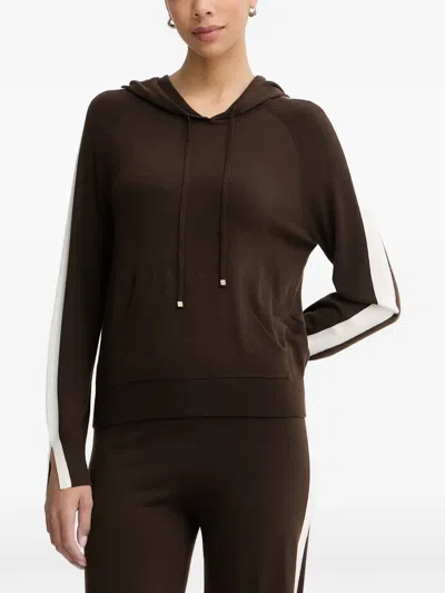 From Future Side-stripe Drawstring Hoodie In Brown