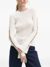 From Future Slit-sleeve Sweater In White