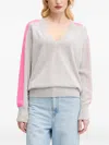 From Future Stripe-detail V-neck Sweater In Neutral