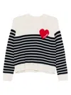From Future Striped Heart-motif Sweater In White