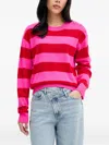From Future Striped Heart-button Sweater In Multi