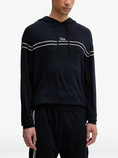 From Future Striped Hoodie In Blue
