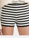 From Future Striped Ribbed Shorts In White