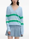 From Future Striped Sweater In Blue