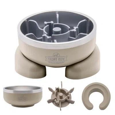 Front Row 32 oz Anti-skid Premium Dog Bowl W/ Slow Feeder In Sand