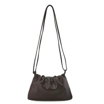Front Row Shop Women's Adjustable Mini Cloud Clutch Brown
