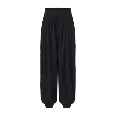 Front Row Shop Women's Balloon Pleat Trousers Black