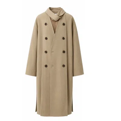 Front Row Shop Women's Brown Crease-resistant Oversized Trench Coat In Neutral