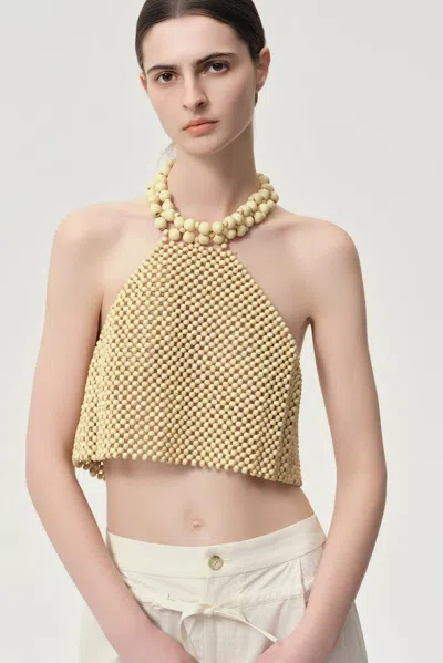 Front Row Shop Women's Brown Reef Beaded Halter Top In Multi