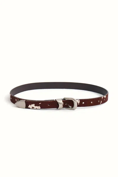 Front Row Shop Women's Cow-print Belt In Brown