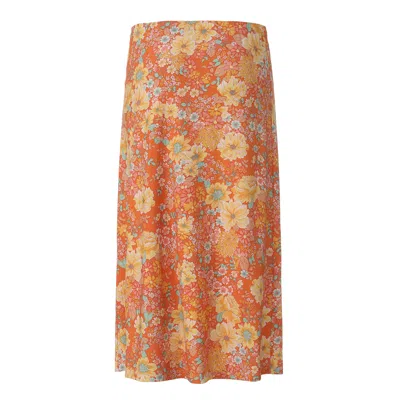 Front Row Shop Women's Daisy Viscose Jersey Midi Skirt In Multi