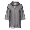 Front Row Shop Women's Grey Silk Two-tone Reversible Organza Blouse In Gray