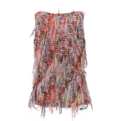 Front Row Shop Women's Julie Fringed Top Pink
