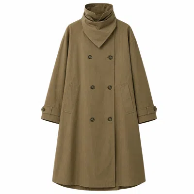 Front Row Shop Women's Neutrals Signature Scarf Trench Coat In Brown