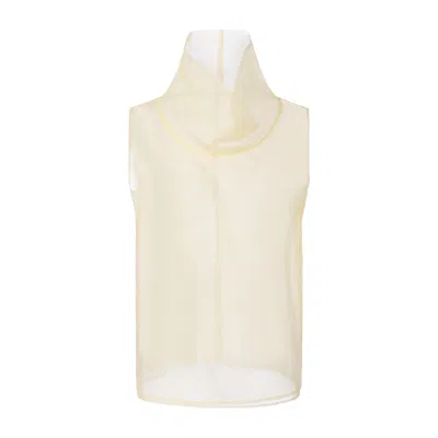 Front Row Shop Women's Neutrals Silk Organza Turtleneck Top Butter In Multi