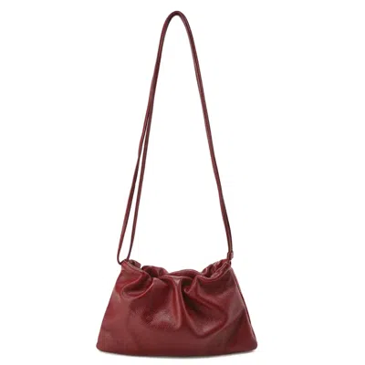 Front Row Shop Women's Red Adjustable Mini Cloud Clutch Claret