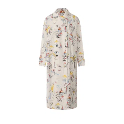 Front Row Shop Women's Sieste Printed  Silk-blend Trench In Multi