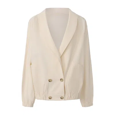 Front Row Shop Women's White Ibiza Jacket Ivory In Multi