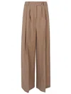 Front Street Brown Linen Blend Wide-leg Trousers