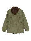 Front Street Long Sleeve Parka With Drawstring And Pockets In Green