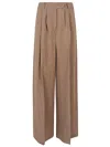 Front Street 8 Linen Blend Wide-leg Trousers In Brown