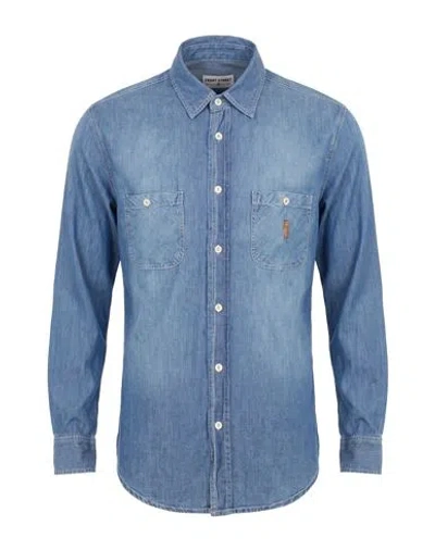 Front Street 8 Man Denim Shirt Blue Size S Cotton In Brown