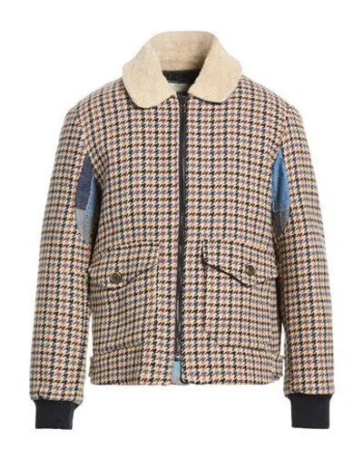 Front Street 8 Man Jacket Beige Size 38 Cotton, Polyester In Brown