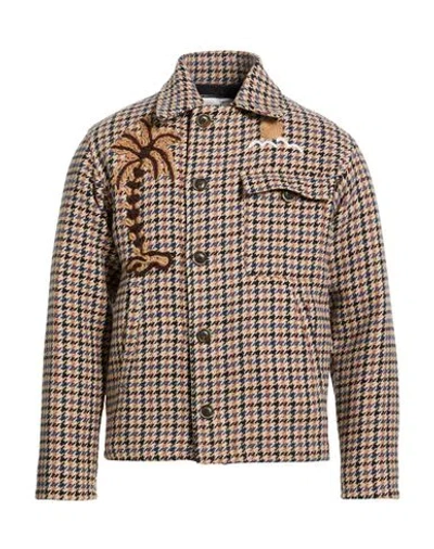 Front Street 8 Man Jacket Beige Size 42 Cotton, Polyester In Brown