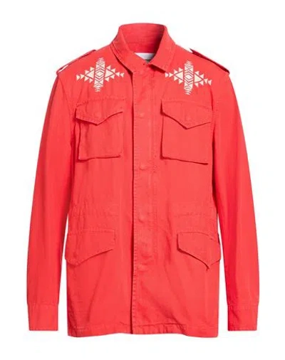 Front Street 8 Man Jacket Tomato Red Size 38 Cotton