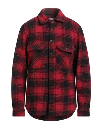 Front Street 8 Man Shirt Red Size Xxl Wool, Polyester