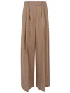 Front Street 8 Linen Blend Wide-leg Trousers In Brown