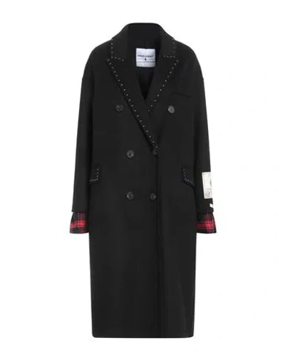 Front Street 8 Woman Coat Black Size M Wool, Cotton