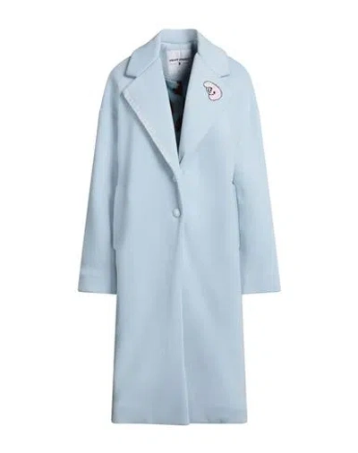 Front Street 8 Woman Coat Sky Blue Size 6 Cotton, Polyethylene