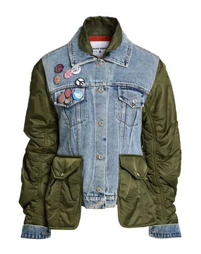 Front Street 8 Woman Jacket Blue Size S Cotton, Polyester