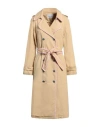 Front Street 8 Woman Overcoat & Trench Coat Beige Size 12 Cotton In Beige