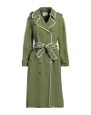 Front Street 8 Woman Overcoat & Trench Coat Military Green Size 6 Cotton