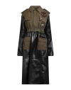 Front Street 8 Woman Overcoat & Trench Coat Military Green Size 6 Cotton, Polyester